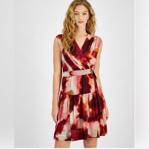 Taylor Patite Printed A-Line Dress,NWT Sz : XS